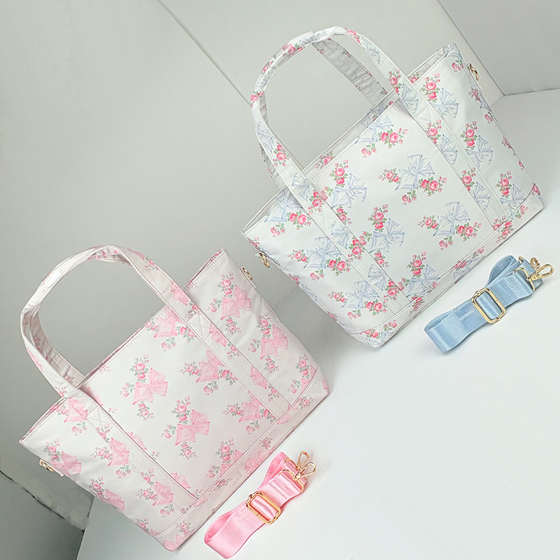 Luxury Tote Bags With Zipper - Fashion Floral Printed Tote Bag For