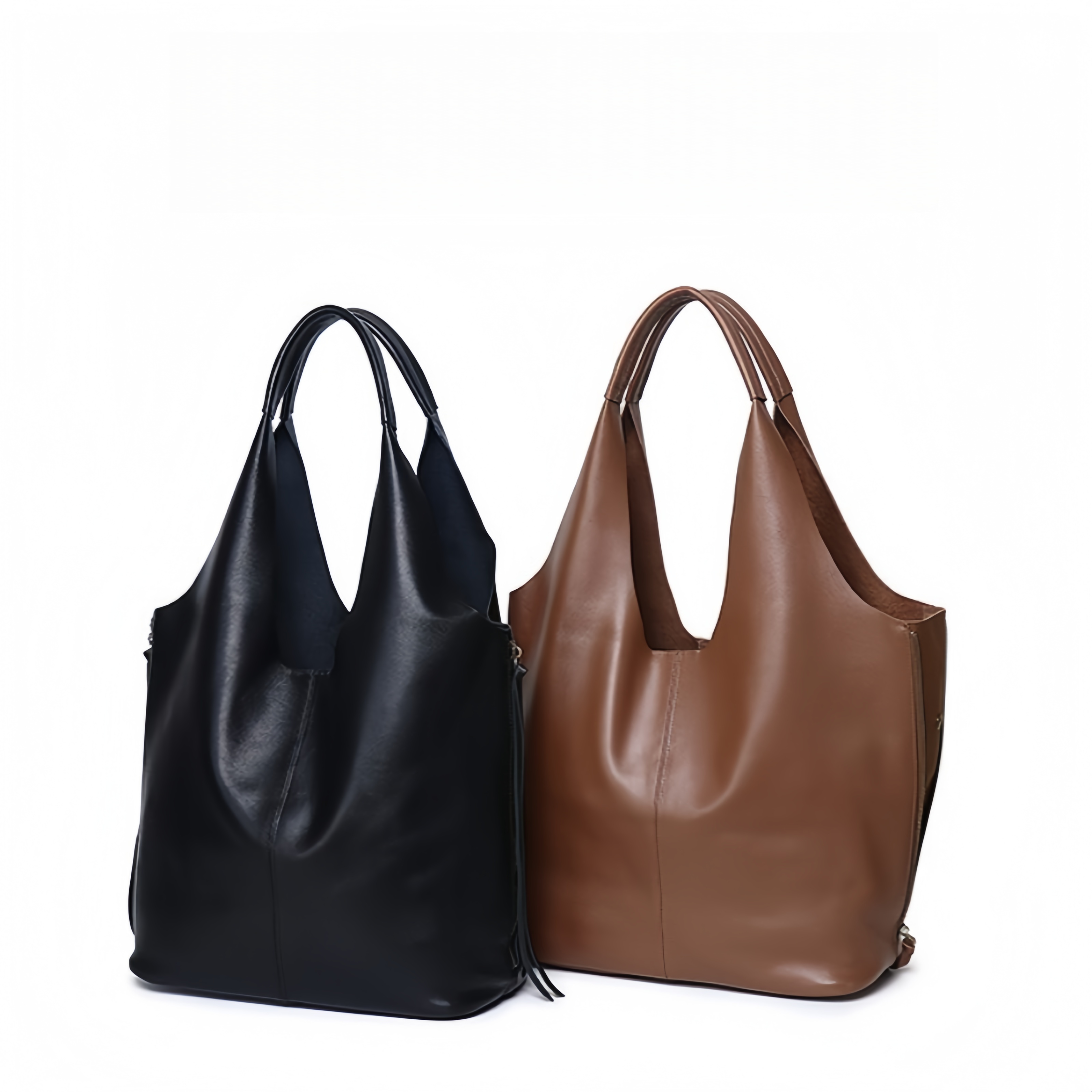 Luxury Cowhide Leather Women T - Luxury Tote Bags With Zipper ulasan dan harga