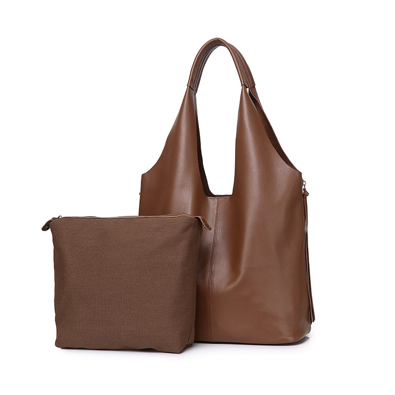 Luxury Cowhide Leather Women T - Luxury Tote Bags With Zipper ulasan dan harga