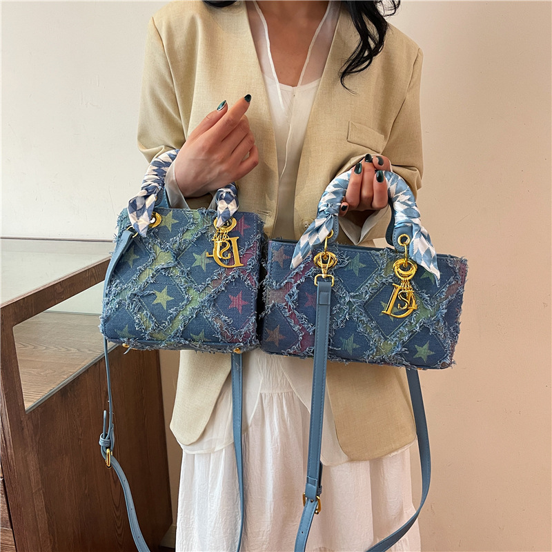 Y2K Women's New Denim Star Han - Luxury Bags White ulasan dan harga