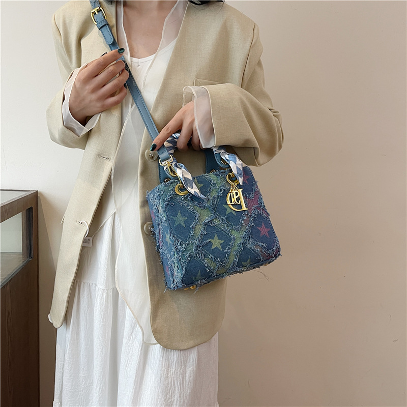 Y2K Women's New Denim Star Han - Luxury Bags White ulasan dan harga
