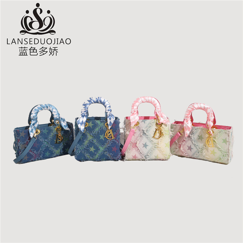 Y2K Women's New Denim Star Han - Luxury Bags White ulasan dan harga