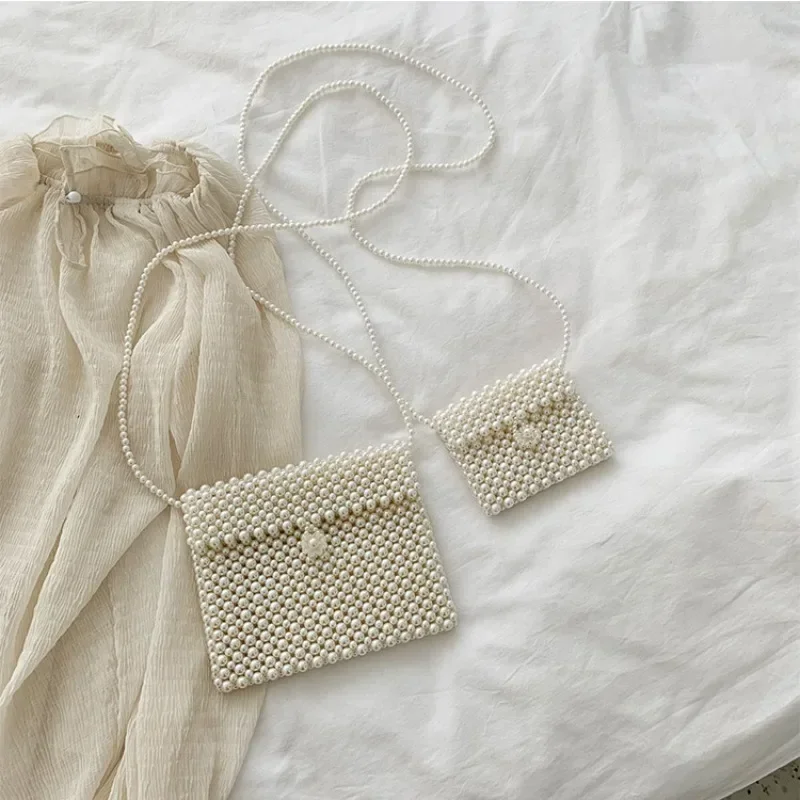 Fashion Hand-beaded Pearl Bag  - Luxury Bags White ulasan dan harga