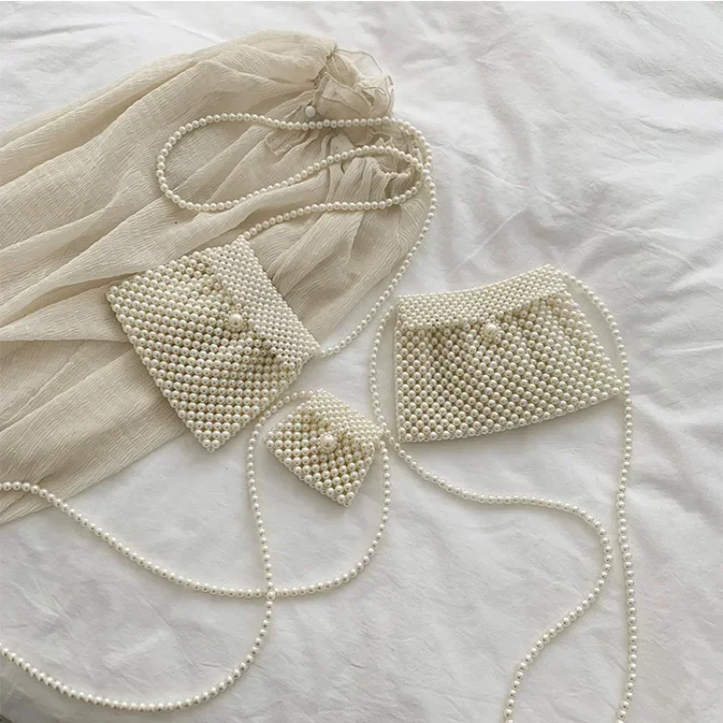 Fashion Hand-beaded Pearl Bag  - Luxury Bags White ulasan dan harga