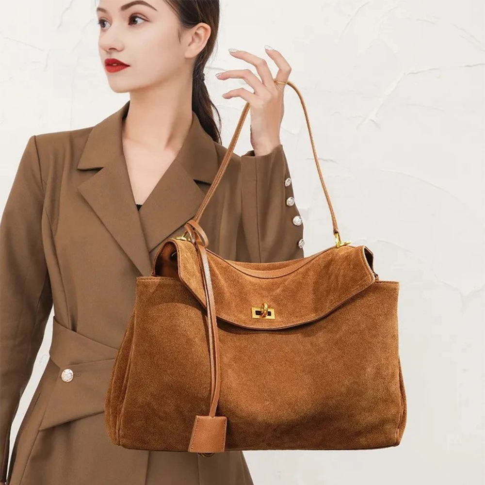 Autumn Winter Women's Suede ge - Luxury Tote Bags With Zipper ulasan dan harga