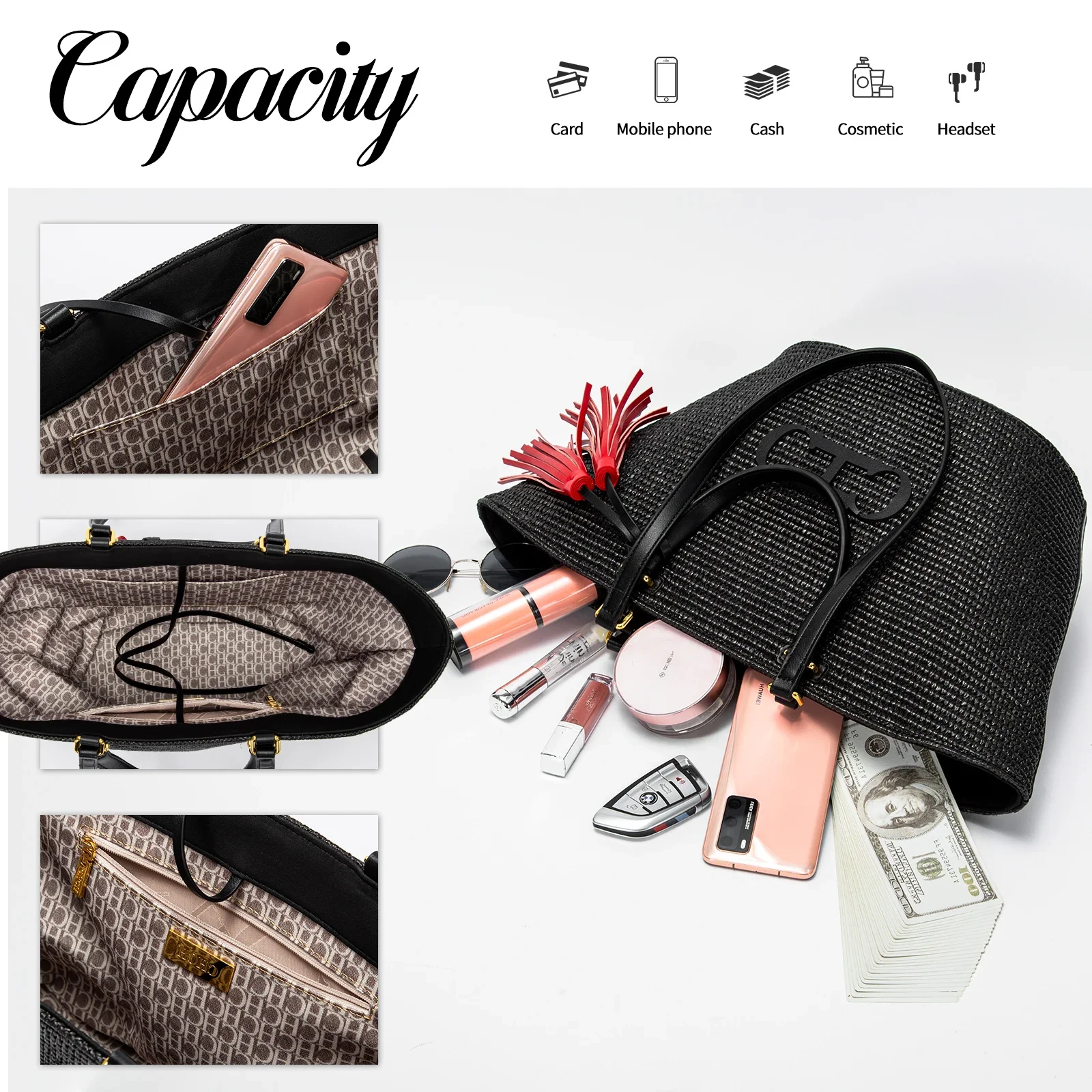 CH Premium Feeling Travel Tote - Luxury Tote Bags With Zipper ulasan dan harga