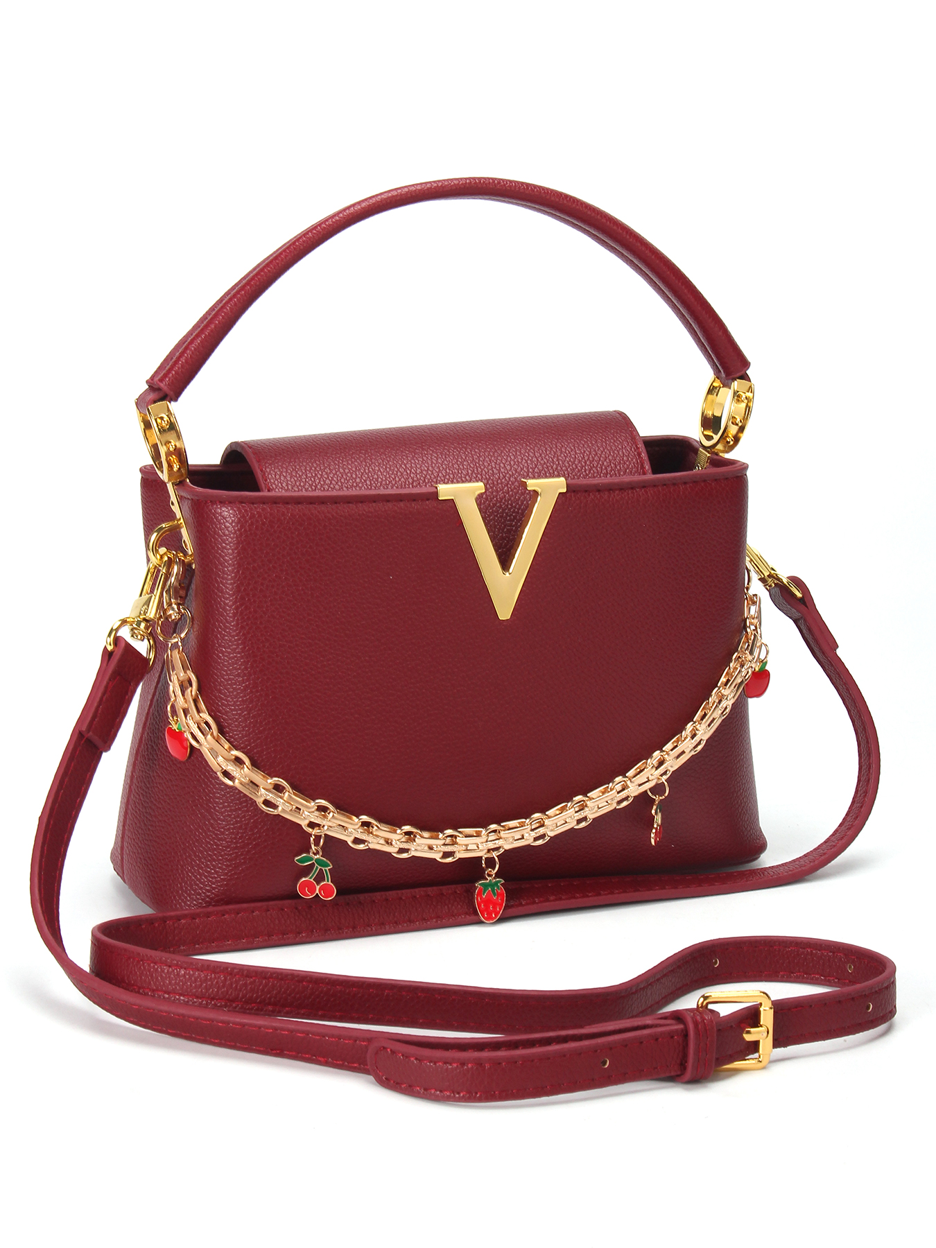 Gold V-Shaped Embellished Wome - Luxury Bags Affordable ulasan dan harga