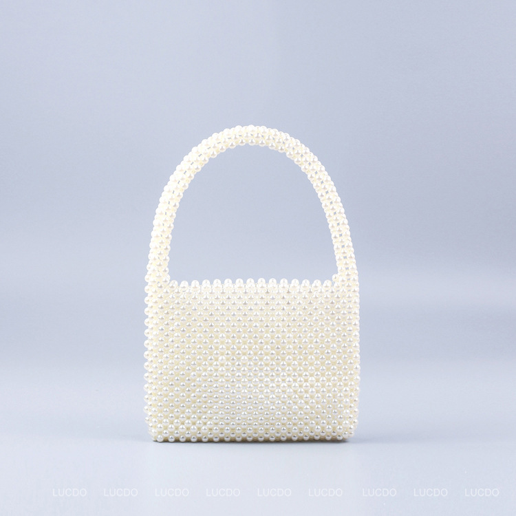 Vintage Beading Tote Bag Women - Luxury Bags White ulasan dan harga