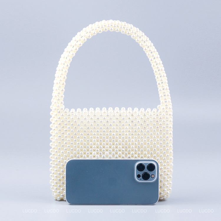 Vintage Beading Tote Bag Women - Luxury Bags White ulasan dan harga