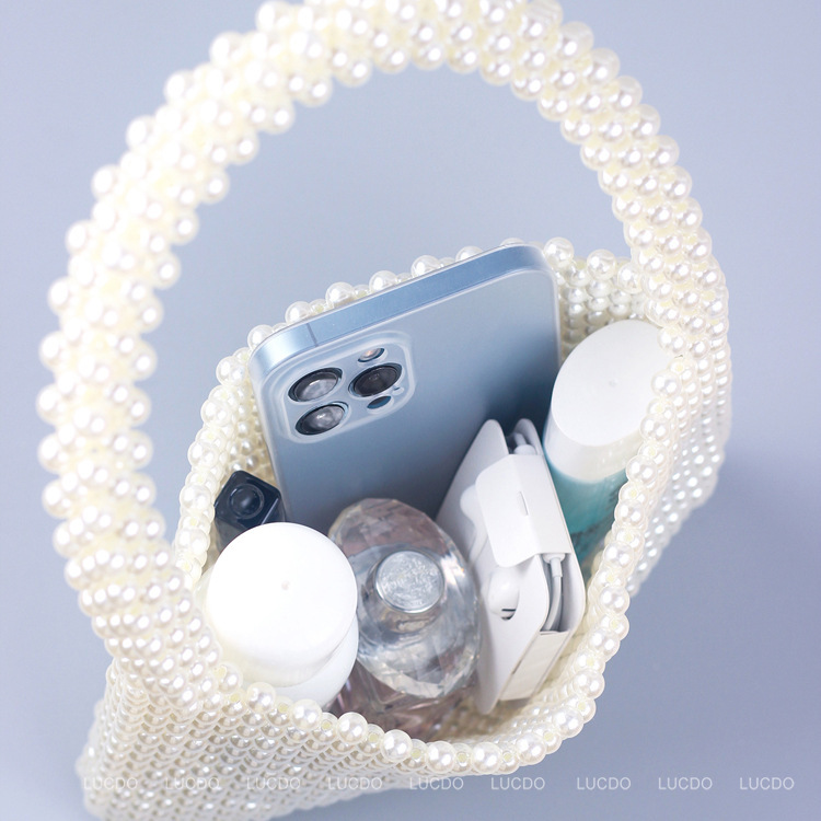 Vintage Beading Tote Bag Women - Luxury Bags White ulasan dan harga
