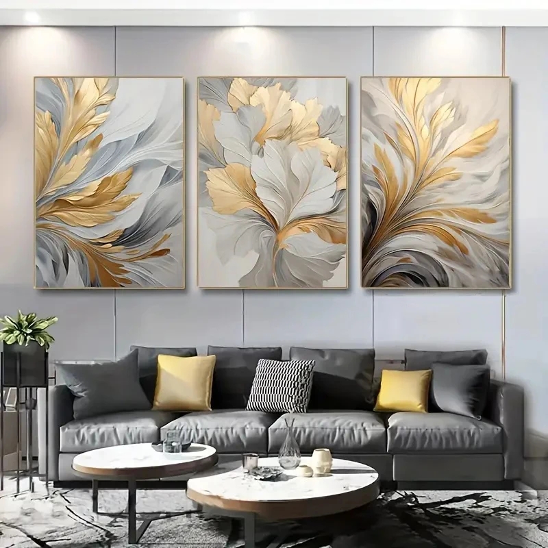 3pcs/set Golden White Leaves D - Luxury Bags White ulasan dan harga