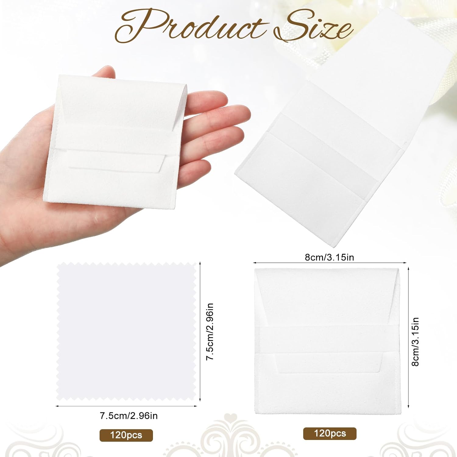 40 Pcs Microfiber Jewelry Pouc - Luxury Bags White ulasan dan harga