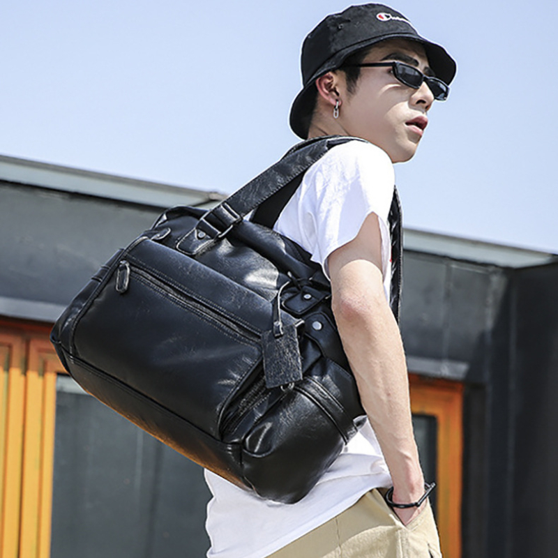 Men PU Leather Briefcase Top-H - Luxury Tote Bags With Zipper ulasan dan harga