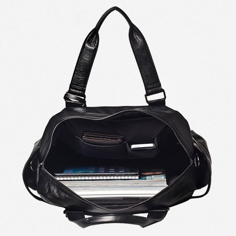 Men PU Leather Briefcase Top-H - Luxury Tote Bags With Zipper ulasan dan harga