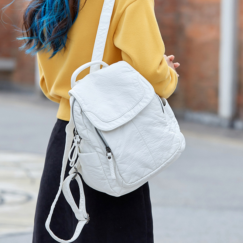 Women's Backpack White Washed  - Luxury Bags White ulasan dan harga