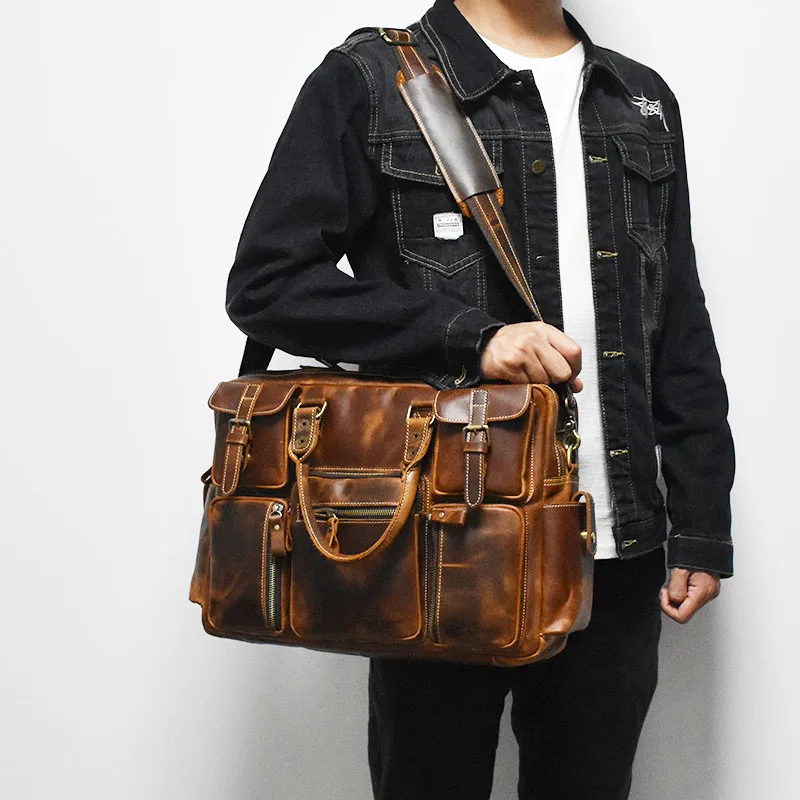 Vintage Men's Black Shoulder B - Luxury Bags Laptop ulasan dan harga