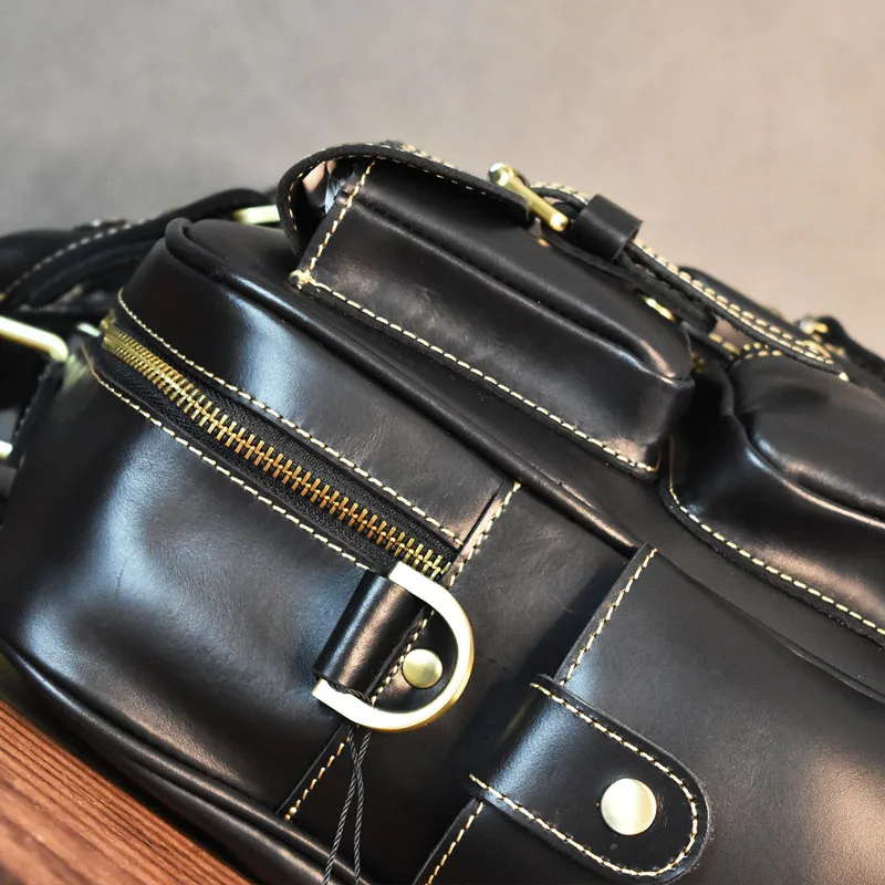 Vintage Men's Black Shoulder B - Luxury Bags Laptop ulasan dan harga