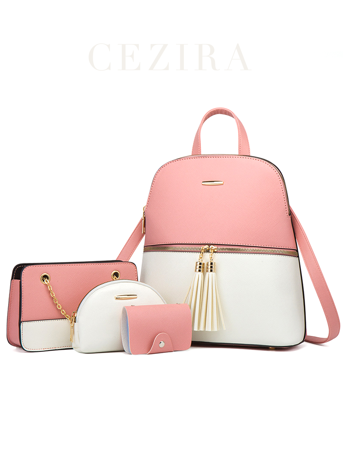 4 PCS Bags Set Women's Fashion - Luxury Tote Bags With Zipper ulasan dan harga